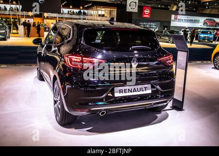 Bruxelles, Belgique, Jan 09, 2020 : toute nouvelle Renault Clio V au salon moteur de Bruxelles, cinquième génération, plate-forme CMF-B, voiture produite par Renault Banque D'Images