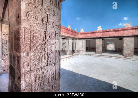 Palais Quetzalpalotl (Palacio de Quetzalpalotl) à Teotihuacan, Mexique. Banque D'Images