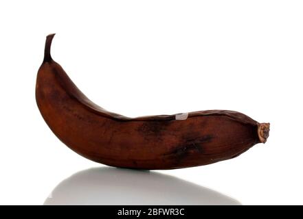 banane gâtée isolée sur blanc Banque D'Images