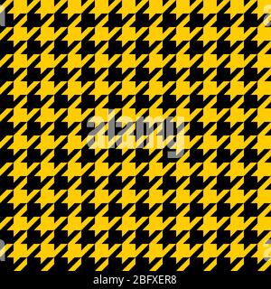 Motif sans couture à motif pied-de-poule jaune et noir Illustration de Vecteur