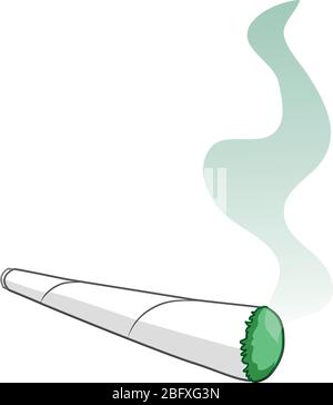 Dessin animé d'une cigarette fumée roulée. Clip vectoriel art Illustration de Vecteur