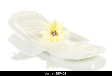 Doublure et fleur jaune isolée sur blanc Banque D'Images