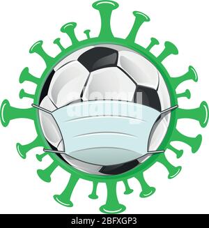 ballon de football sur danger coronavirus covid19 Illustration de Vecteur