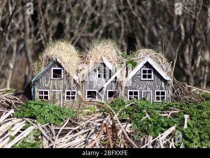 Maisons miniatures en Islande Banque D'Images