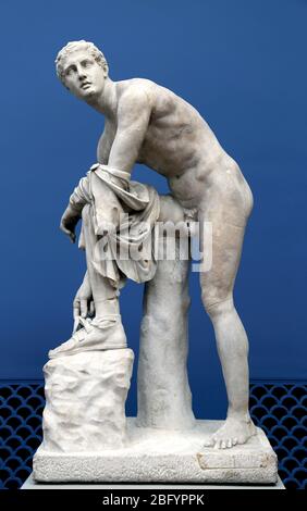 Hermès, le messager des dieux. 2ème ANNONCE de siècle. Villa d'Hadrien à Tivoli. Copie d'un bronze grec par Lysippe. Banque D'Images