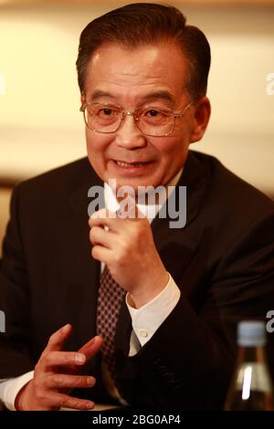 Image ©sous licence de Parsons Media. 31/01/2009. Londres, Royaume-Uni. Le Premier ministre chinois, Wen Jiabao, au Mandarin Oriental Hotel Central London 31 janvier 2009 photo d'Andrew Parsons / Parsons Media Banque D'Images