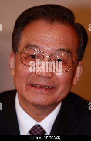 Image ©sous licence de Parsons Media. 31/01/2009. Londres, Royaume-Uni. Le Premier ministre chinois, Wen Jiabao, au Mandarin Oriental Hotel Central London 31 janvier 2009 photo d'Andrew Parsons / Parsons Media Banque D'Images