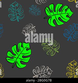 Feuilles monstères à motif transparent Illustration de Vecteur