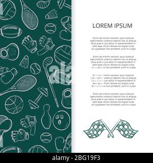 Illustration du modèle de fond de bannière de dessin vectoriel de sports actifs Illustration de Vecteur