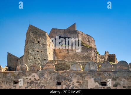 Cetatea Rupea, château refuge, XIIe siècle, sur une colline au-dessus de la ville de Rupea, comté de Brasov, Transylvanie, Roumanie Banque D'Images