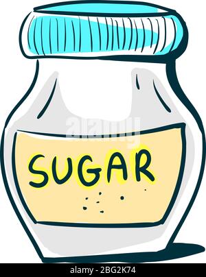 Sucre dans le pot, illustration, vecteur sur fond blanc Illustration de Vecteur