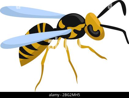 Abeille jaune, illustration, vecteur sur fond blanc Illustration de Vecteur