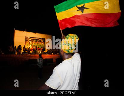 Concert de reggae sur la plage de Labadi, Accra, Ghana. Banque D'Images