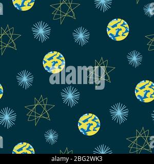 planètes et étoiles modèle vectoriel sans couture Illustration de Vecteur