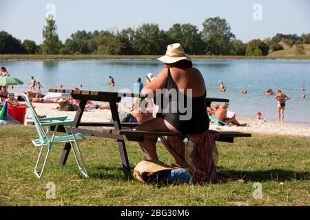 Lougratte Aquitaine en Lot et Garonne, Lac de Lougratte, Lac de Lougratte, Lot-et-Garonne, France du Sud-Ouest, Europe. Banque D'Images