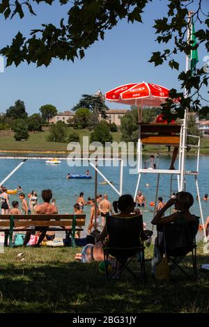 Lougratte Aquitaine en Lot et Garonne, Lac de Lougratte, Lac de Lougratte, Lot-et-Garonne, France du Sud-Ouest, Europe. Banque D'Images