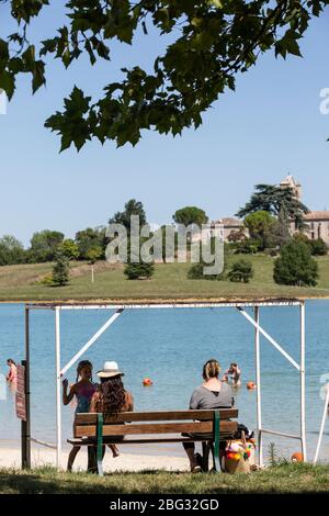 Lougratte Aquitaine en Lot et Garonne, Lac de Lougratte, Lac de Lougratte, Lot-et-Garonne, France du Sud-Ouest, Europe. Banque D'Images