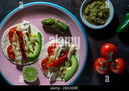 Mahi tacos grillé. Banque D'Images
