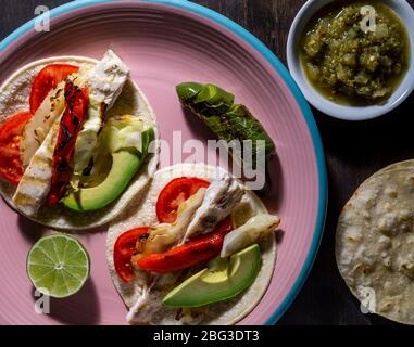 Mahi tacos grillé. Banque D'Images