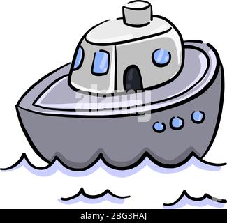 Petit navire, illustration, vecteur sur fond blanc Illustration de Vecteur