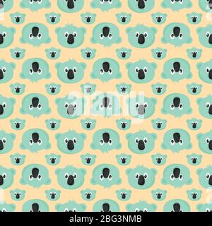 Motif tête Koala, illustration, vecteur sur fond blanc Illustration de Vecteur