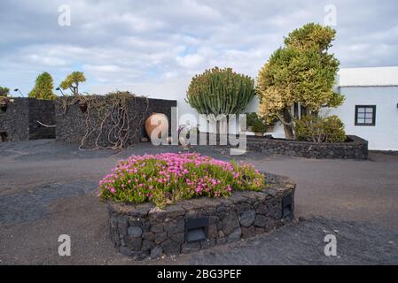 LANZAROTE, ESPAGNE – 15 mai 2016 : l'entrée de la Fondation César Menrique, île de Lanzarote, îles Canaries, Espagne Banque D'Images