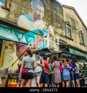 Étals de restauration dans la ville de George, Penang, Malaisie Banque D'Images