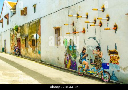 Art de rue dans George Town, Penang, Malaisie Banque D'Images