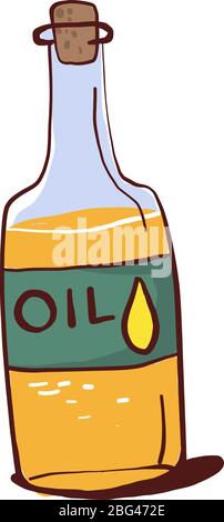Bouteille d'huile, illustration, vecteur sur fond blanc Illustration de Vecteur
