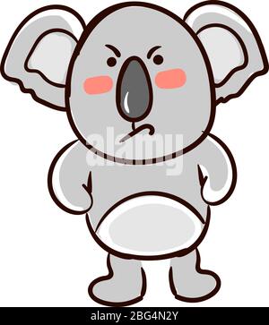 Koala en colère, illustration, vecteur sur fond blanc Illustration de Vecteur