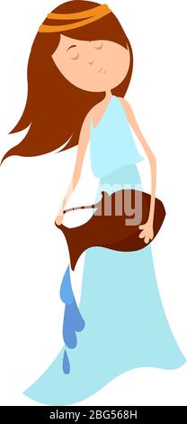 Signe Aquarius, illustration, vecteur sur fond blanc Illustration de Vecteur
