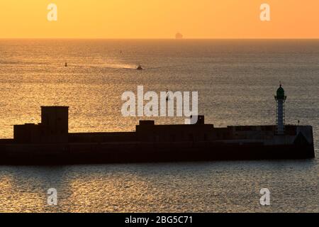 Phare de brise-lames, le Havre, Normandie, France, Europe Banque D'Images