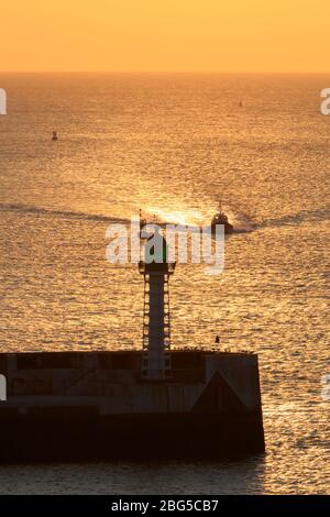 Phare de brise-lames, le Havre, Normandie, France, Europe Banque D'Images