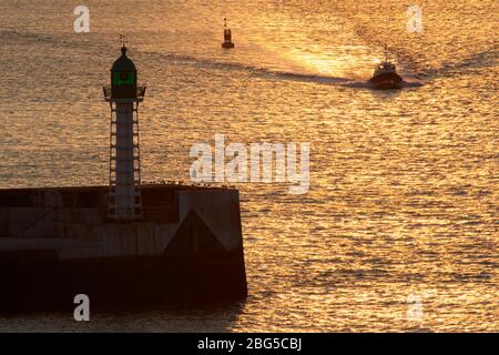 Phare de brise-lames, le Havre, Normandie, France, Europe Banque D'Images