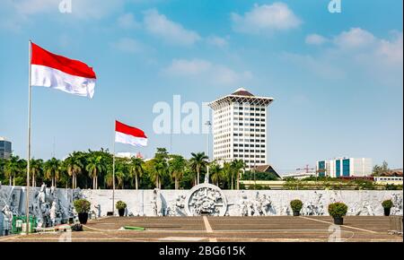 Vue sur Jakarta depuis le parc Monas - Indonésie Banque D'Images