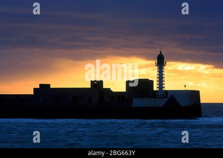 Breakwater Lighthouse,Le Havre,Normandie,France,Europe Banque D'Images