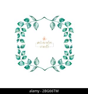 Adorables cadres floraux. Jolie collection de couronnes en feuilles et fleurs dessinées à la main. Ensemble vintage pour les invitations. Enregistrez les cartes de date et autres Banque D'Images