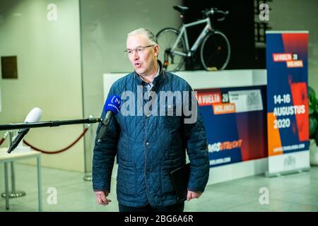 Utrecht, Pays-Bas. 20 avril 2020. UTRECHT, 20-04-2020, Commission de sécurité sur les mesures corona dans les 25 Veiligheidsregio à la Provinciehuis Utrecht. Burgemeester Rotterdam Ahmed Aboutaleb crédit: Pro Shots/Alamy Live News Banque D'Images