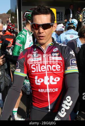 Robbie McEwen de Silence-Lotto lors des tournées de Paris 2008, course cycliste, Saint Arnould en Yvelines - Tours (252 km) sur l'Octobre12, 2008 à Saint Arnould en Yvelines, France - photo Laurent Lairys / DPPI Banque D'Images