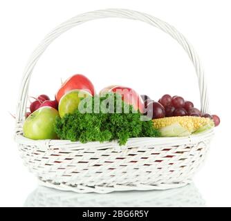 Différents fruits et légumes isolated on white Banque D'Images