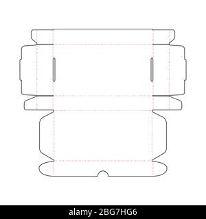 Modèle de modèle de boîte d'emballage simple sur blanc Illustration de Vecteur