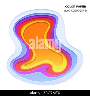 Arrière-plan moderne abstrait avec formes de couleur de découpe de papier. Élément de toile de fond Origami. Illustration vectorielle Illustration de Vecteur