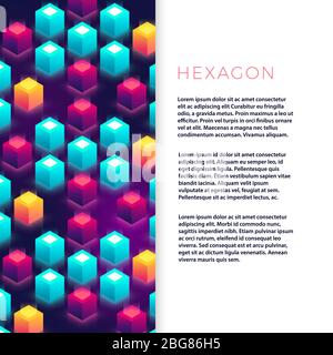 Bannière et affiche de modèle de prospectus abstraits avec formes hexagonales colorées. Illustration vectorielle Illustration de Vecteur