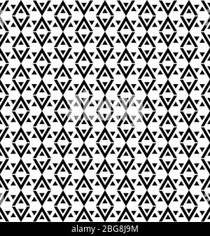 Triangle sans couture. Triangles noirs sur fond blanc. Illustration vectorielle noir et blanc simple monochrome Illustration de Vecteur