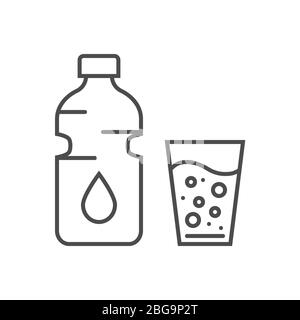 Icône de ligne fine vectorielle liée à l'eau. Illustration de Vecteur