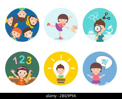 Vecteur de l'éducation des enfants. Bonne activité pour les enfants. Illustration de Vecteur