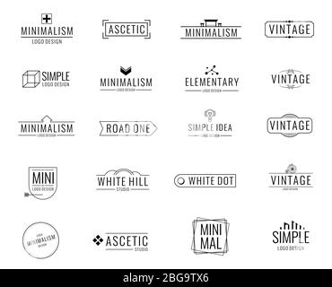 Logos vectoriels d'entreprise modernes et minimaux. Emblème de la marque dans le style minimaliste. Logo et logo minimal, illustration du style minimaliste de la marque de badge Illustration de Vecteur