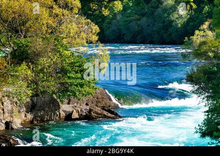 Cascade de Huka, près de Taupo, île du Nord, Nouvelle-Zélande Banque D'Images