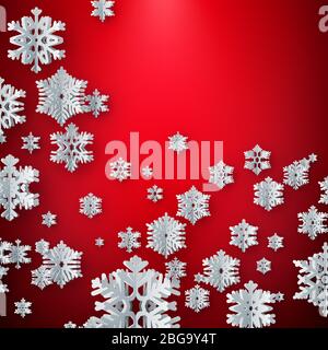 Modèle de carte de décoration de Noël en flocons de neige en papier avec espace publicitaire. SPE 10 Illustration de Vecteur