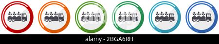 Ensemble d'icônes de camions, plantes et arbres de livraison illustration vectorielle de conception plate en 6 couleurs pour les applications de webdesign et mobiles Illustration de Vecteur